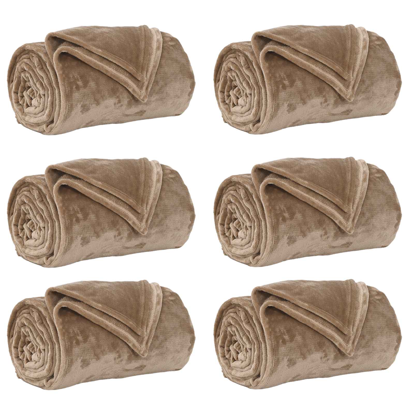 vidaXL Throw Blankets 6 pcs Camel 130 x 150 cm 3.04 kg Fleece 2
