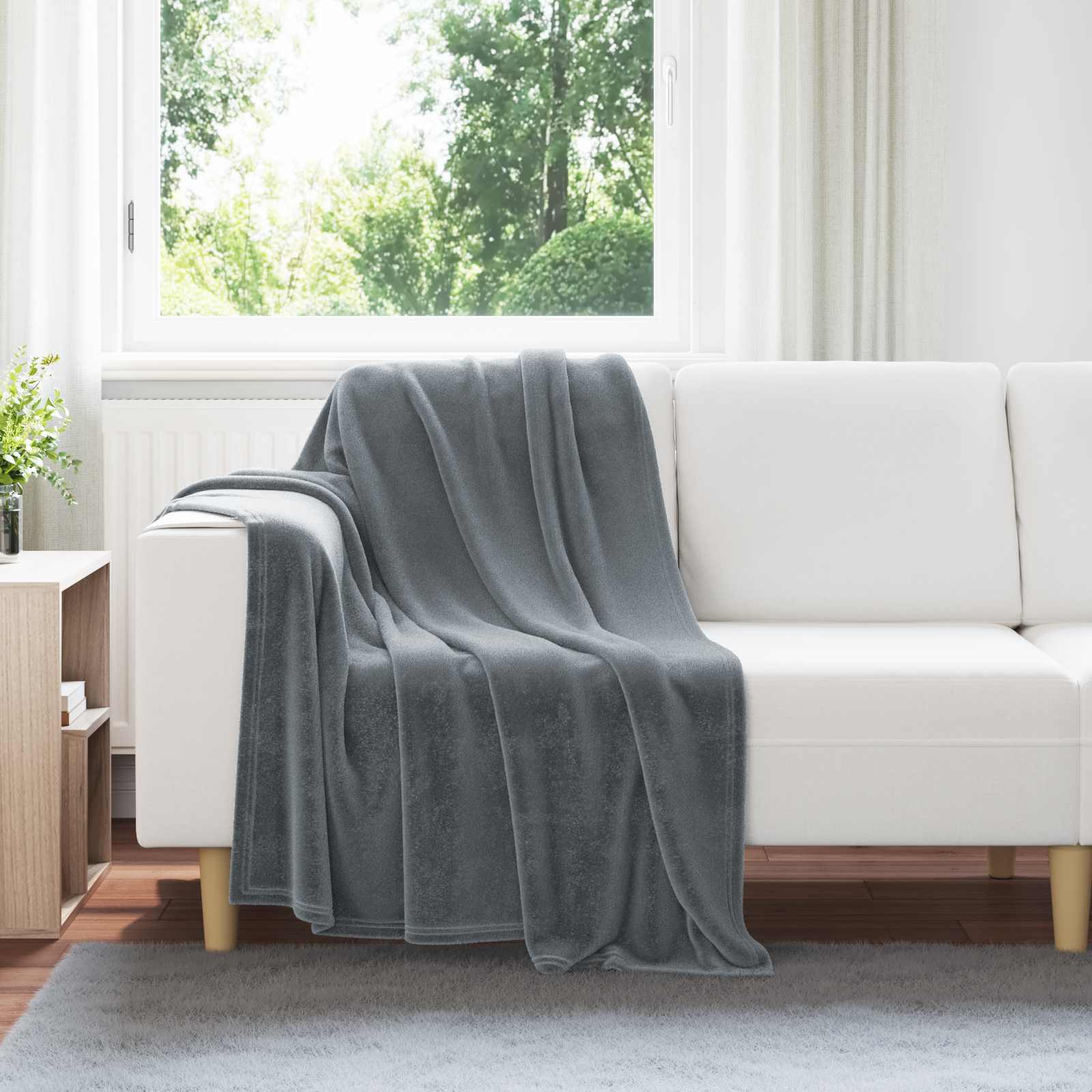 vidaXL Throw Blankets 6 pcs Dark Grey 130 x 150 cm 3.04 kg Fleece 1