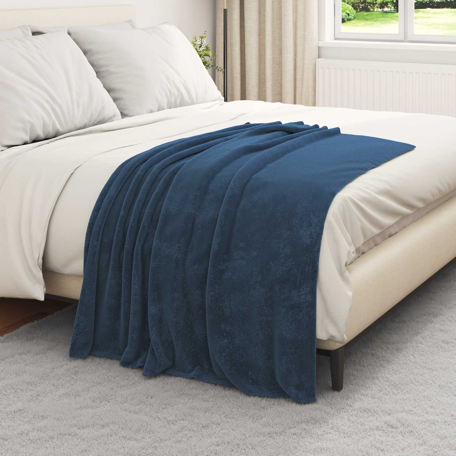 vidaXL Throw Blankets 6 pcs Navy Blue 130 x 150 cm 3.04 kg Fleece 3