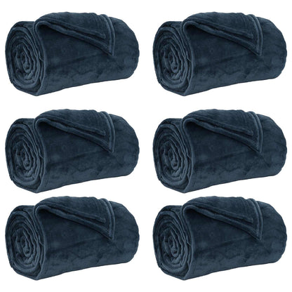 vidaXL Throw Blankets 6 pcs Navy Blue 130 x 150 cm 3.04 kg Fleece 2