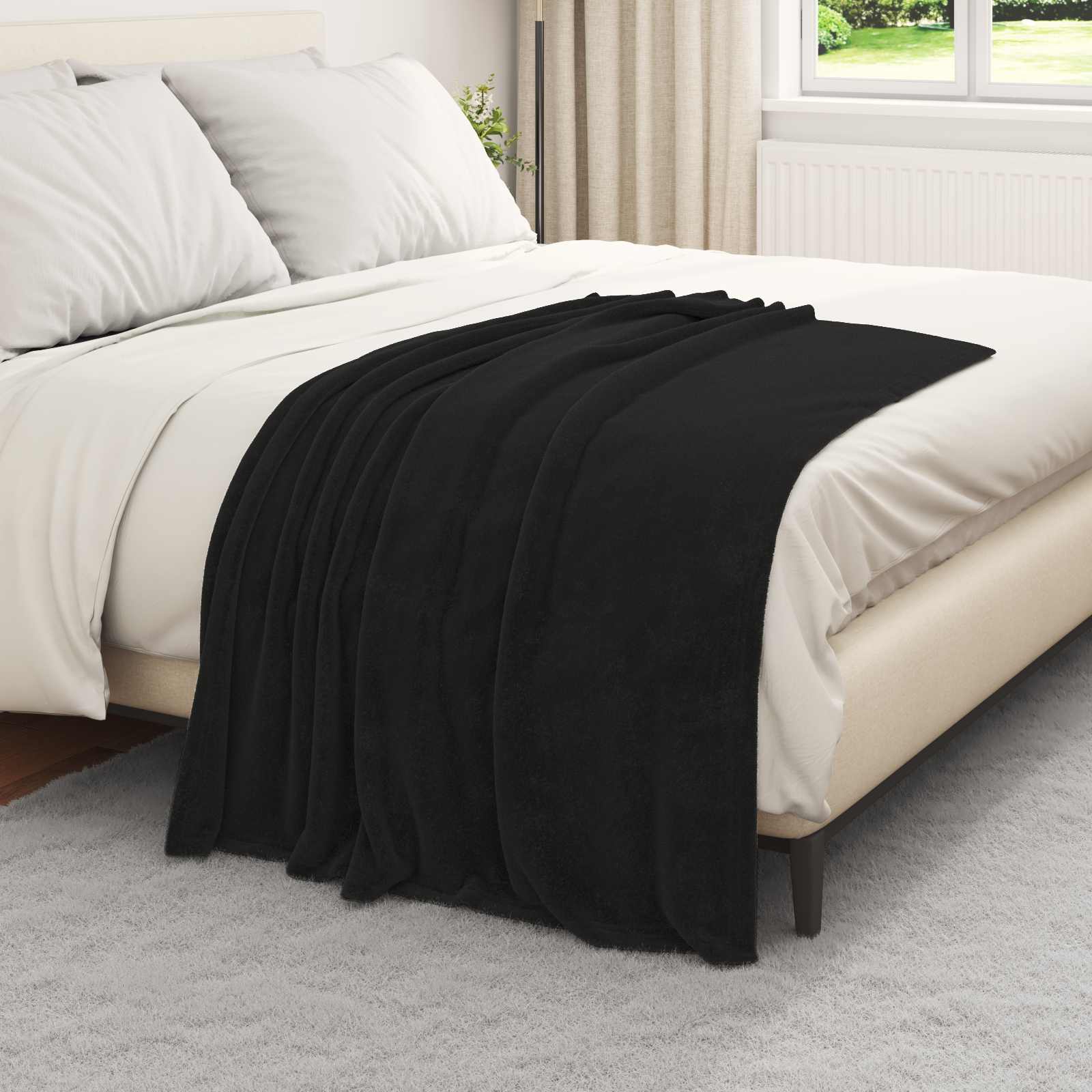 vidaXL Throw Blankets 6 pcs Black 130 x 150 cm 3.04 kg Fleece 3