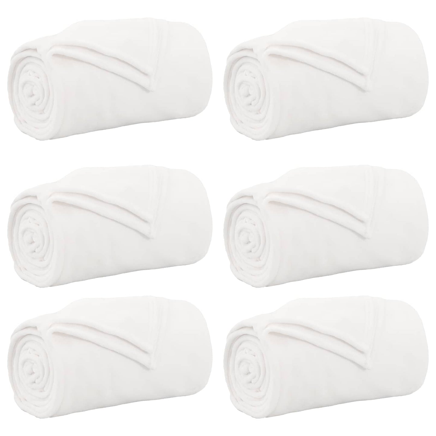 vidaXL Throw Blankets 6 pcs White 130 x 150 cm 3.04 kg Fleece 2