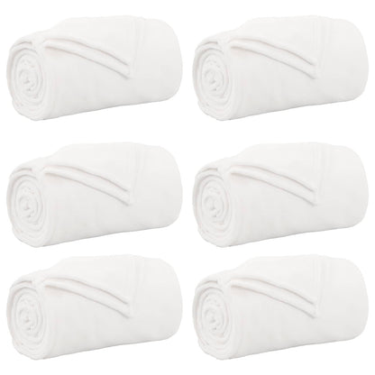 vidaXL Throw Blankets 6 pcs White 130 x 150 cm 3.04 kg Fleece 2