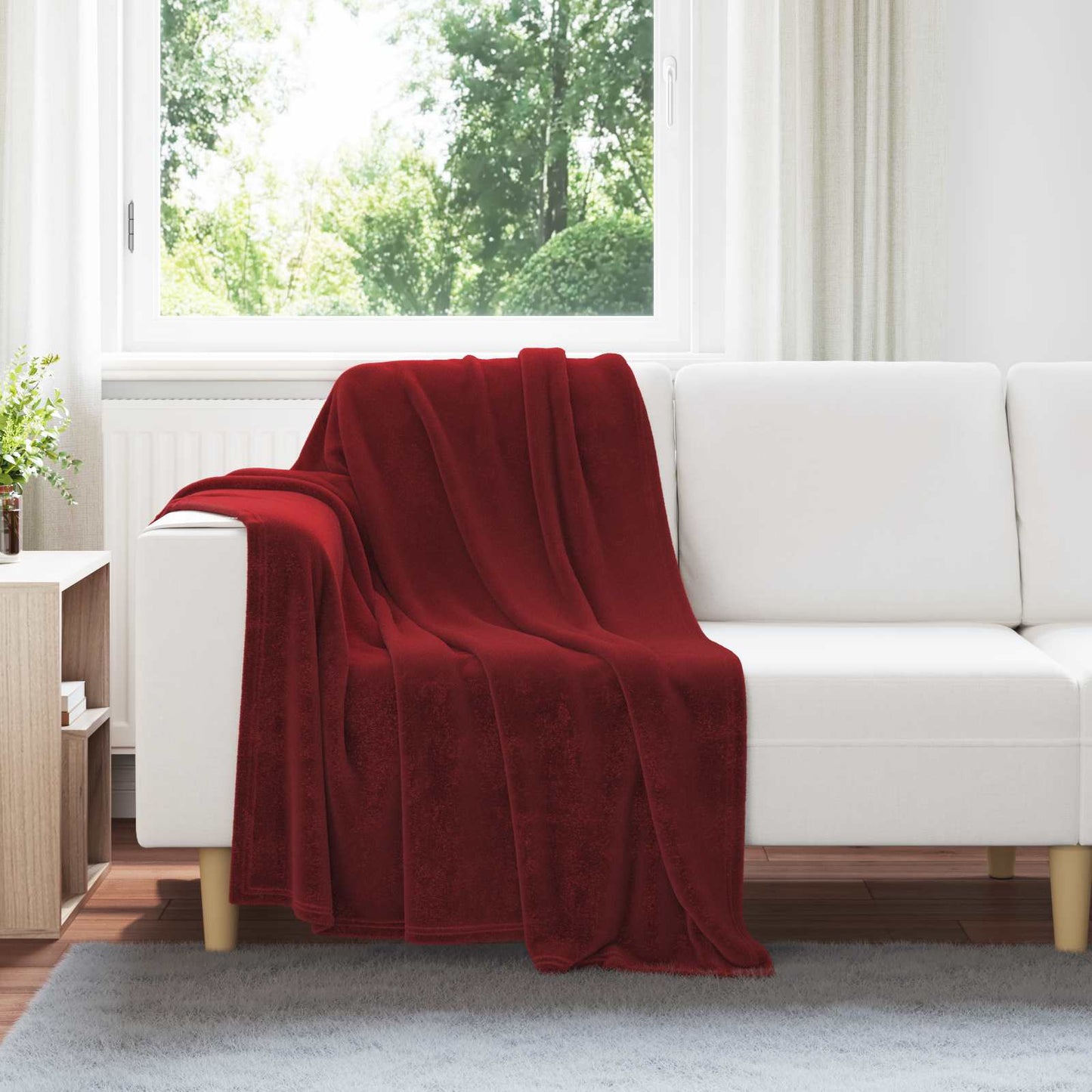 vidaXL Throw Blankets 6 pcs Bordeaux Red 130 x 150 cm 3.04 kg Fleece 1