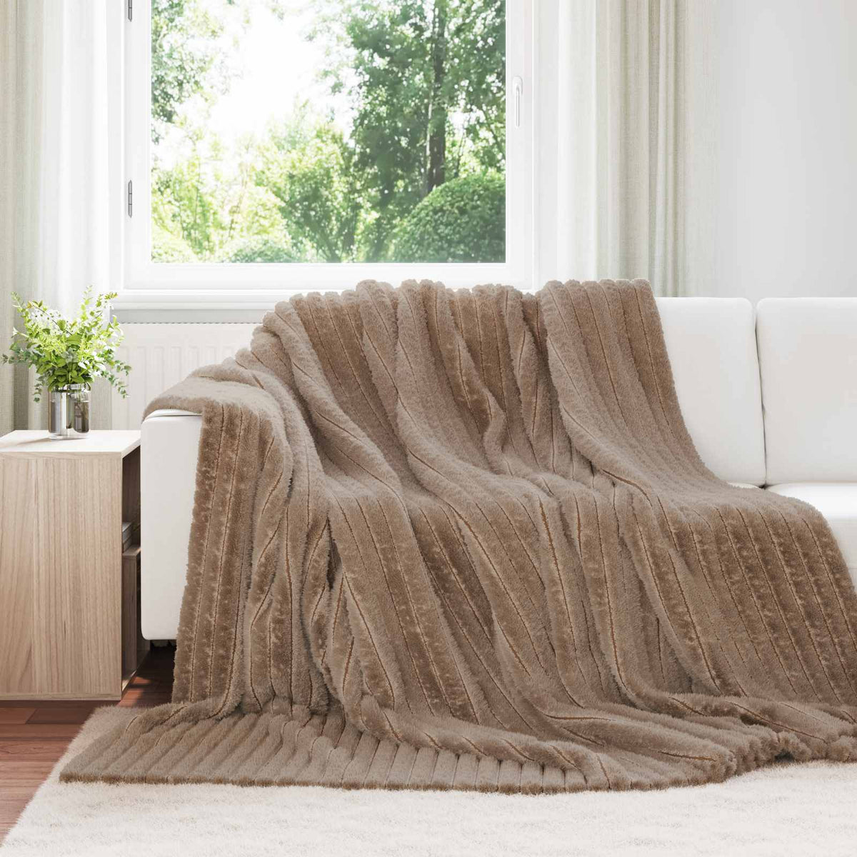 vidaXL Throw Blanket Camel 270 x 240 cm 1.85 kg Fleece 1