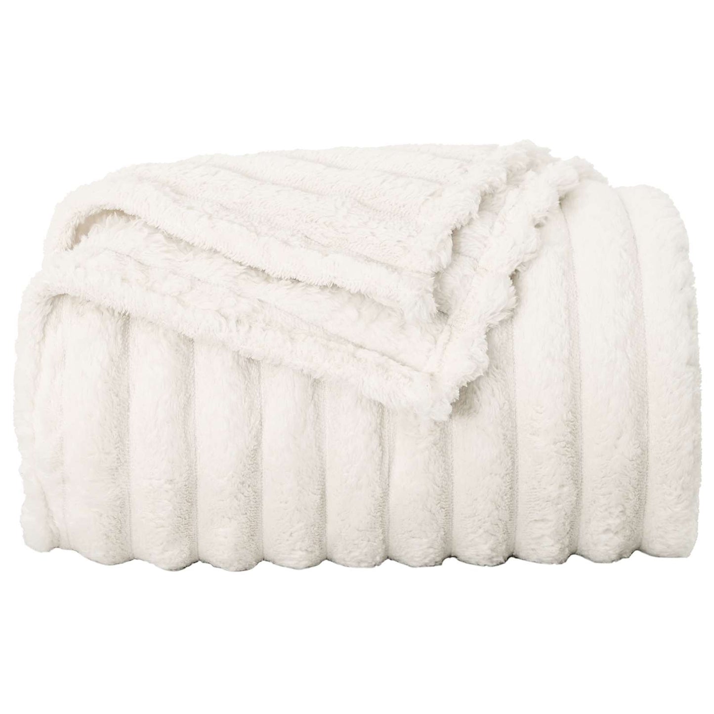 vidaXL Throw Blanket Cream 240 x 220 cm 1.37 kg Fleece 4