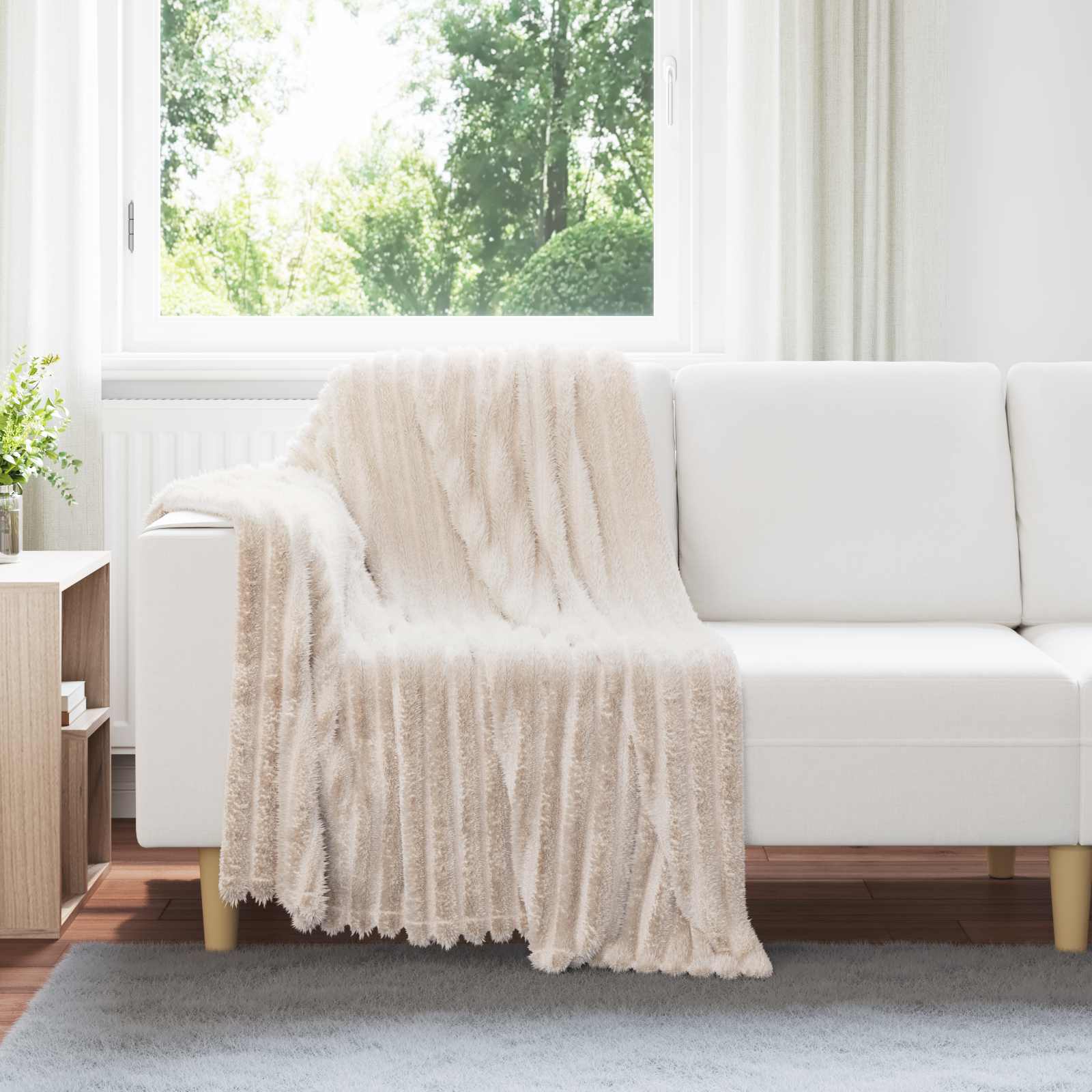 vidaXL Throw Blankets 6 pcs Beige 150 x 130 cm 2.85 kg Fleece 1