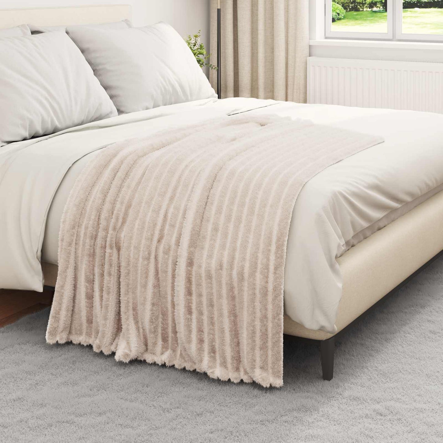 vidaXL Throw Blankets 6 pcs Beige 150 x 130 cm 2.85 kg Fleece 3