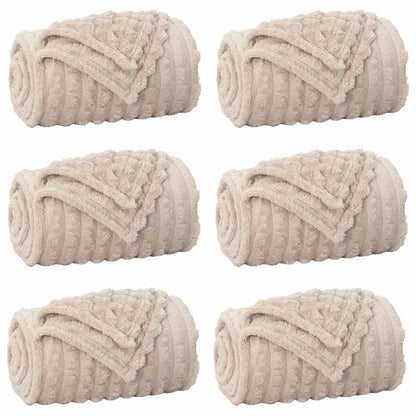 vidaXL Throw Blankets 6 pcs Beige 150 x 130 cm 2.85 kg Fleece 2