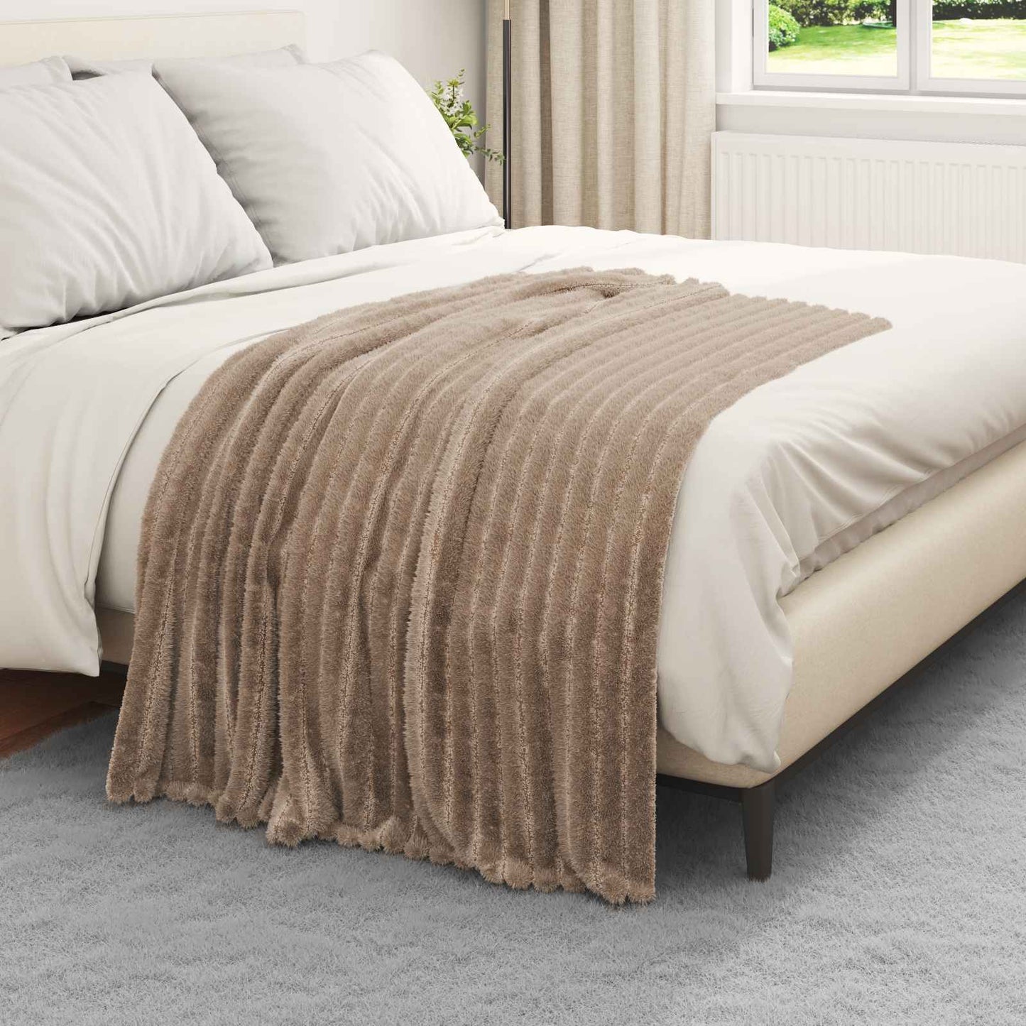 vidaXL Throw Blankets 6 pcs Camel 150 x 130 cm 2.85 kg Fleece 3