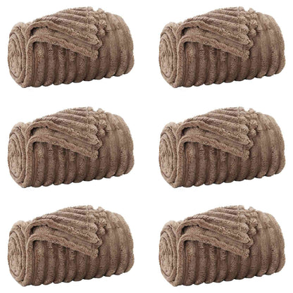 vidaXL Throw Blankets 6 pcs Camel 150 x 130 cm 2.85 kg Fleece 2