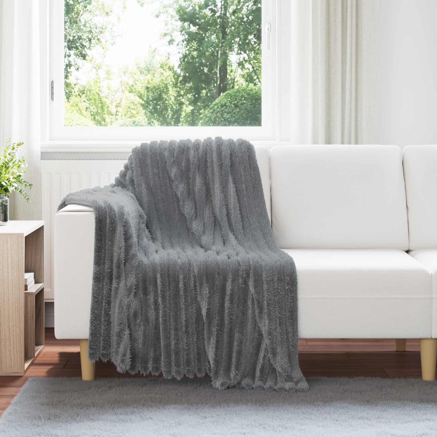 vidaXL Throw Blankets 6 pcs Dark Grey 150 x 130 cm 2.85 kg Fleece 1