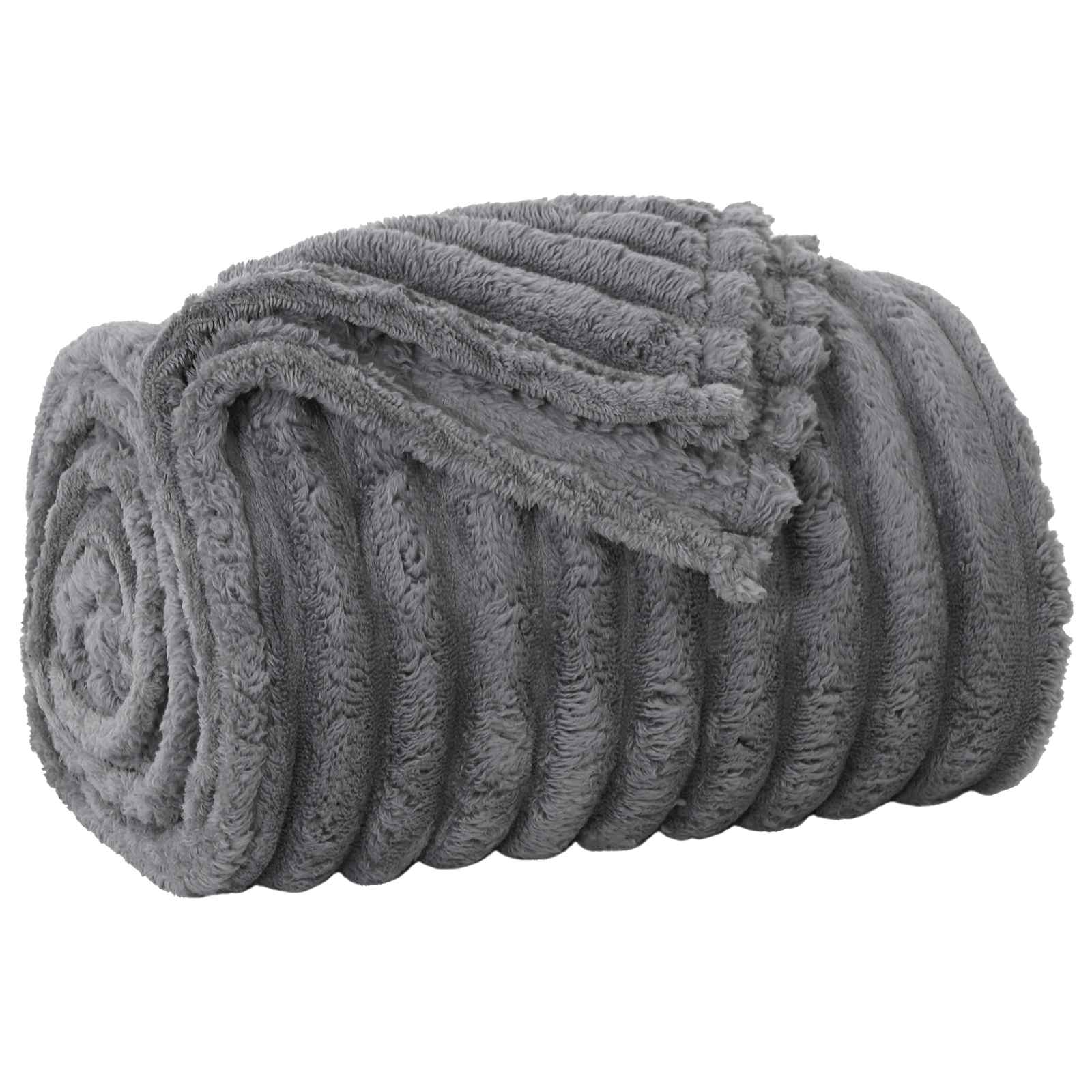 vidaXL Throw Blankets 6 pcs Dark Grey 150 x 130 cm 2.85 kg Fleece 4