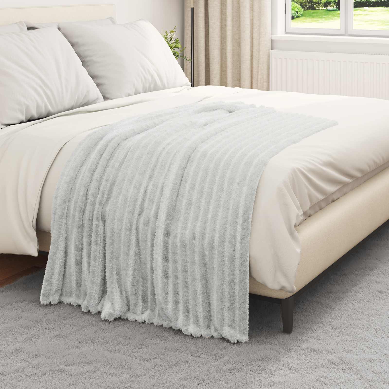 vidaXL Throw Blankets 6 pcs Grey 150 x 130 cm 2.85 kg Fleece 3