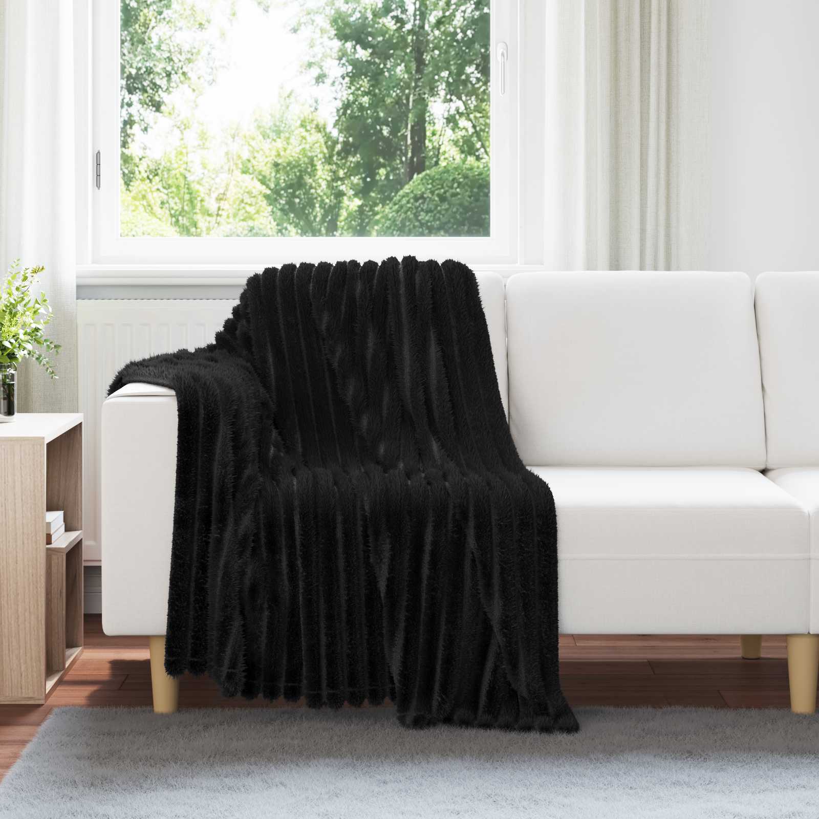 vidaXL Throw Blankets 6 pcs Black 150 x 130 cm 2.85 kg Fleece 1