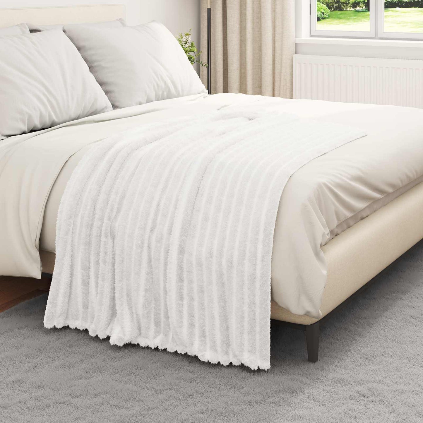 vidaXL Throw Blankets 6 pcs White 150 x 130 cm 2.85 kg Fleece 3