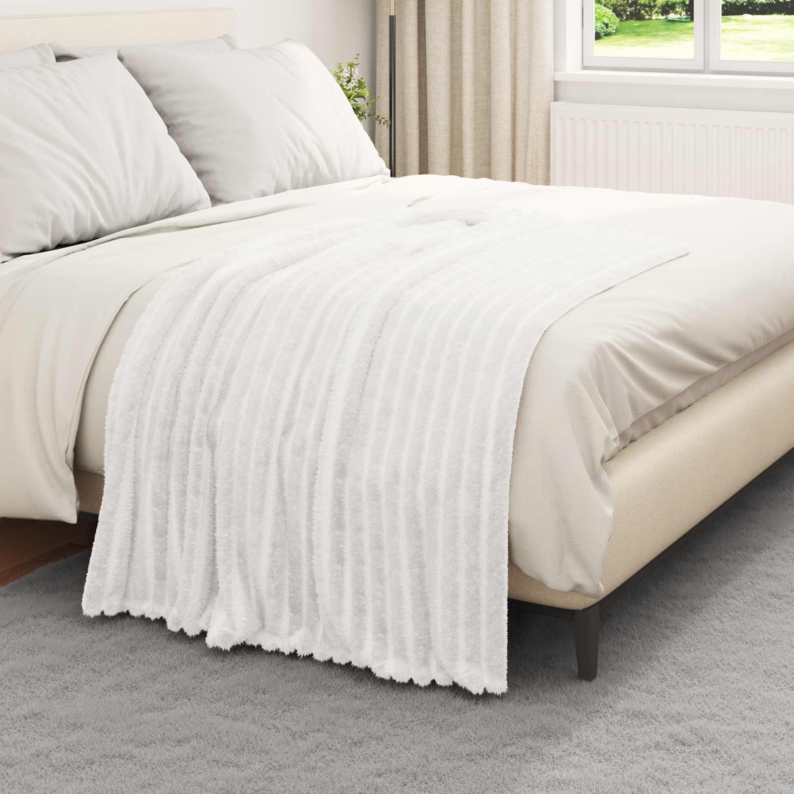 vidaXL Throw Blankets 6 pcs White 150 x 130 cm 2.85 kg Fleece 3
