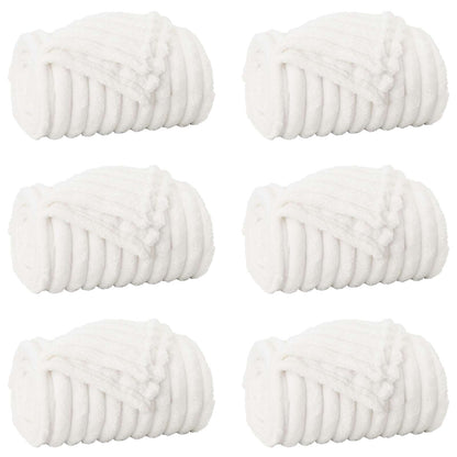 vidaXL Throw Blankets 6 pcs White 150 x 130 cm 2.85 kg Fleece 2