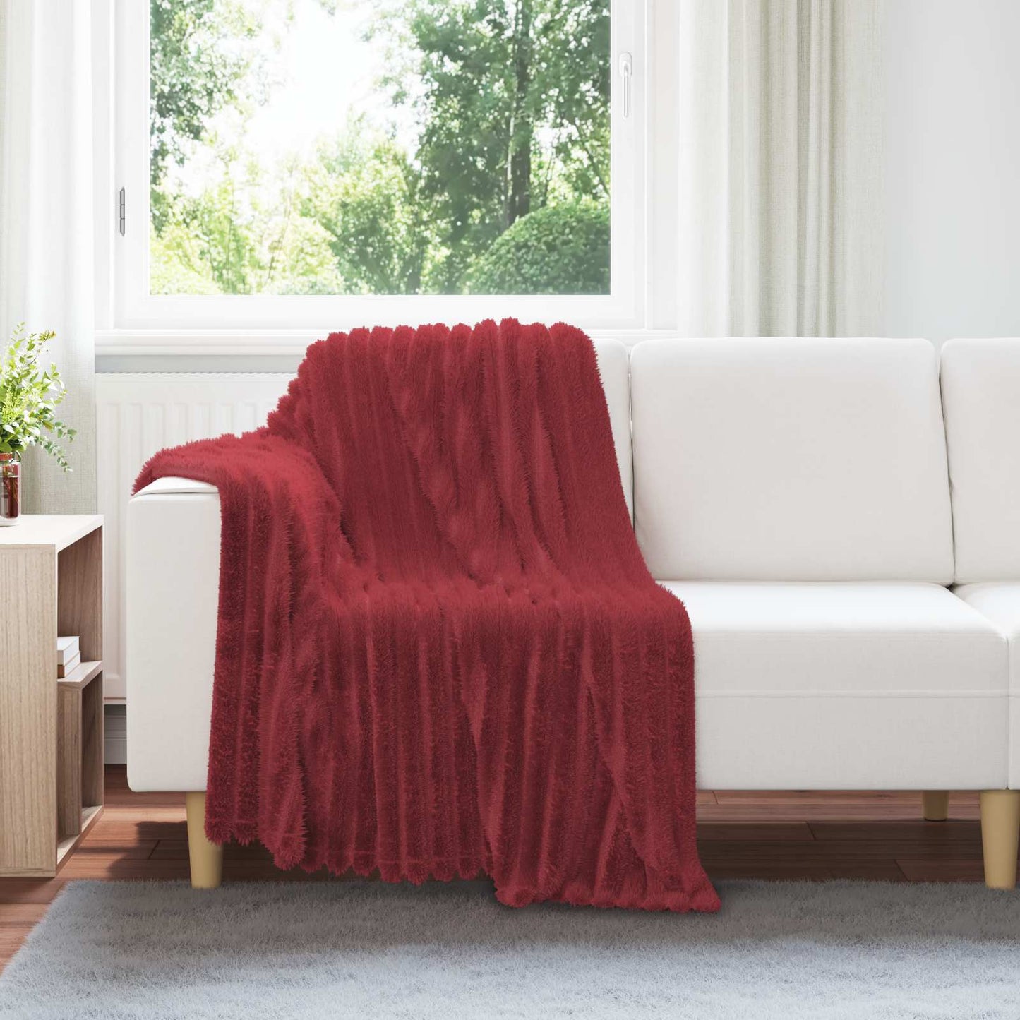 vidaXL Throw Blankets 6 pcs Bordeaux Red 150 x 130 cm 2.85 kg Fleece 1