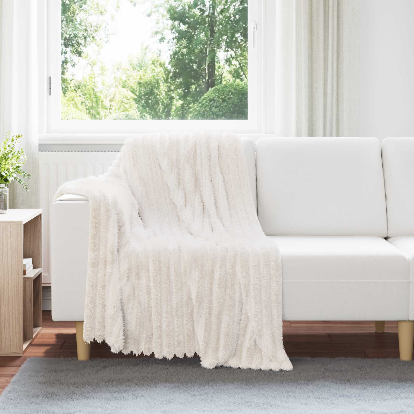 vidaXL Throw Blankets 6 pcs Cream 150 x 130 cm 2.85 kg Fleece 1
