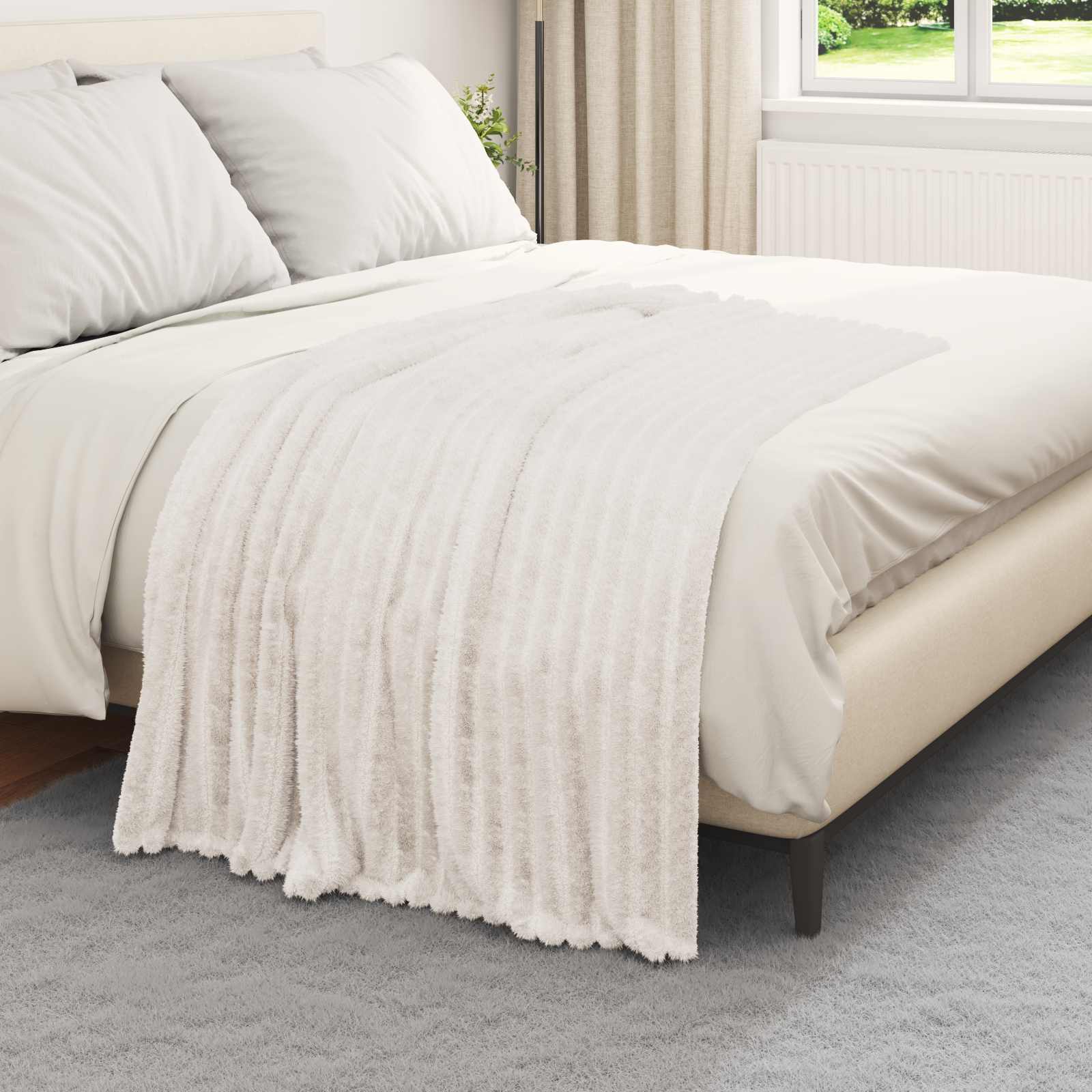 vidaXL Throw Blankets 6 pcs Cream 150 x 130 cm 2.85 kg Fleece 3