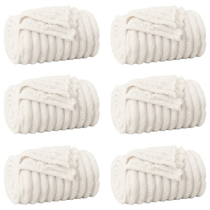 vidaXL Throw Blankets 6 pcs Cream 150 x 130 cm 2.85 kg Fleece 2