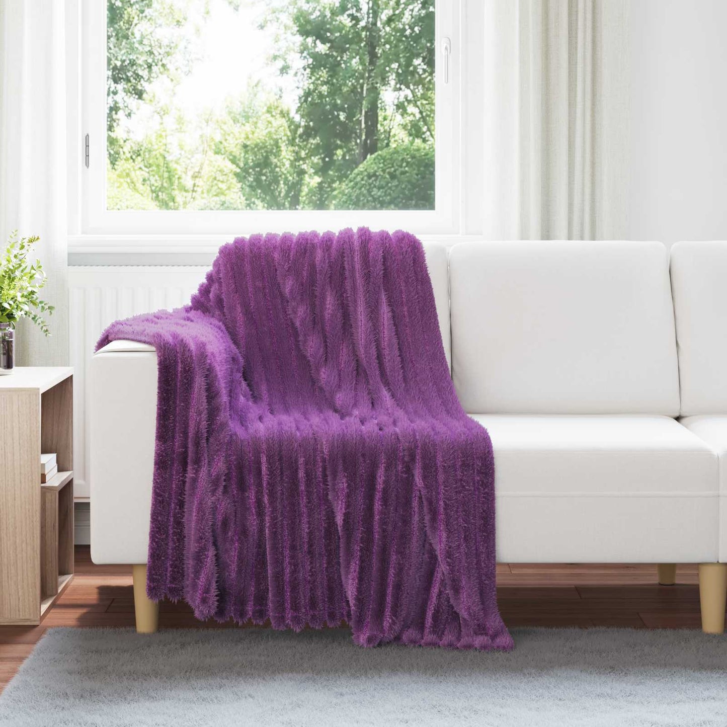 vidaXL Throw Blankets 6 pcs Purple 150 x 130 cm 2.85 kg Fleece 1