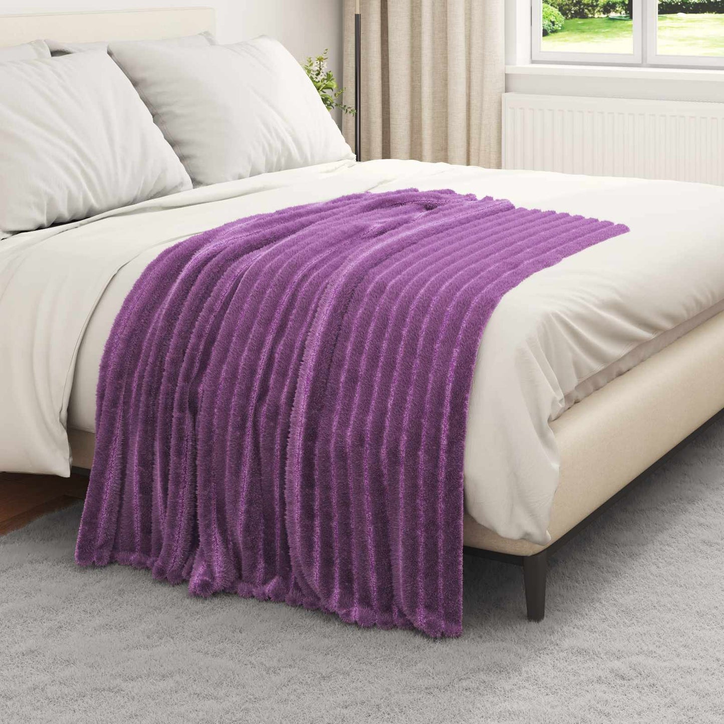vidaXL Throw Blankets 6 pcs Purple 150 x 130 cm 2.85 kg Fleece 3