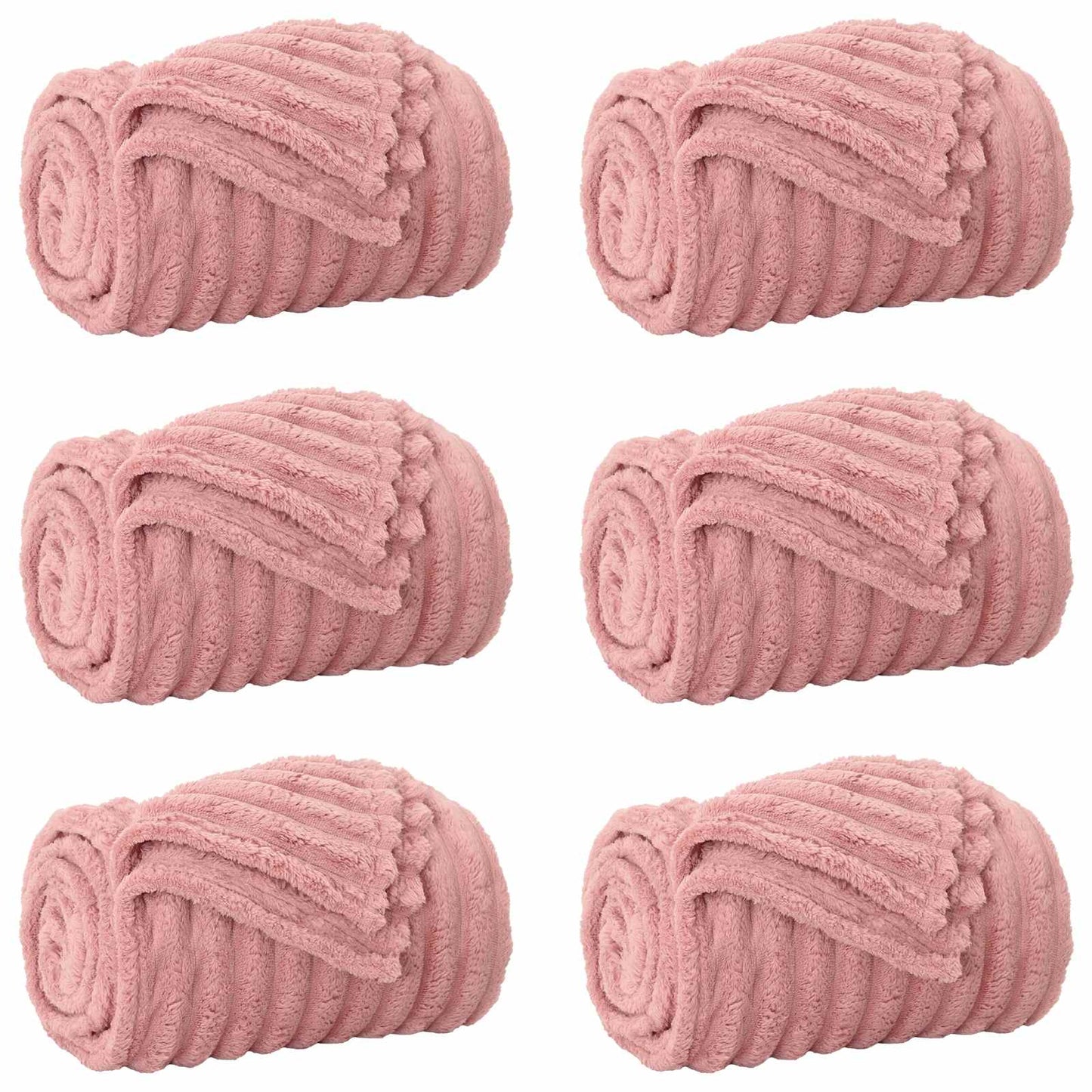 vidaXL Throw Blankets 6 pcs Pink 150 x 130 cm 2.85 kg Fleece 2