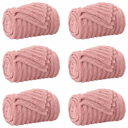 vidaXL Throw Blankets 6 pcs Pink 150 x 130 cm 2.85 kg Fleece 2