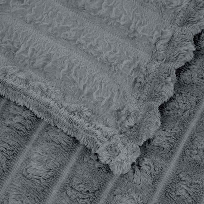 vidaXL Throw Blanket Dark Grey 240 x 220 cm 9.41 kg Fleece 5