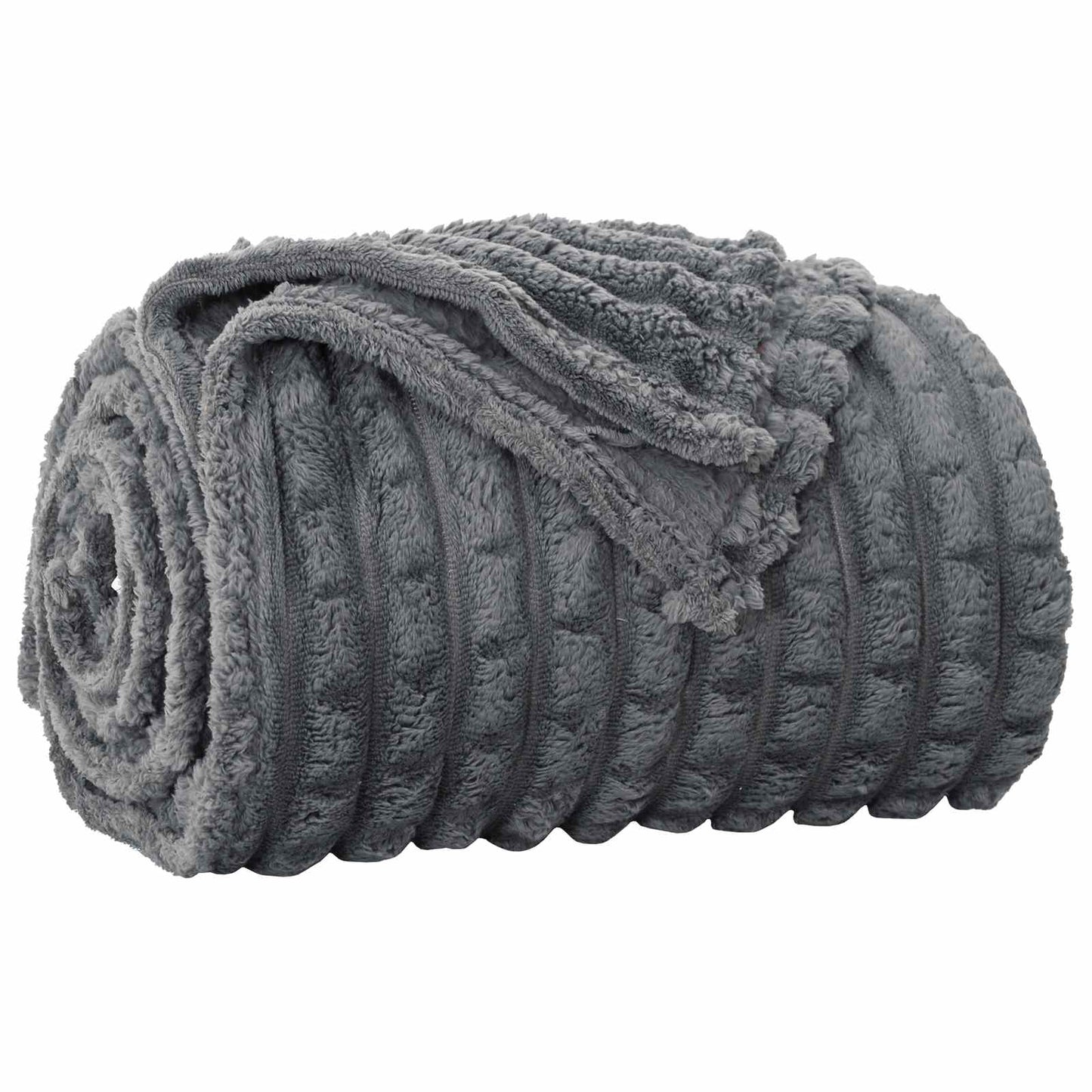 vidaXL Throw Blanket Dark Grey 240 x 220 cm 9.41 kg Fleece 2