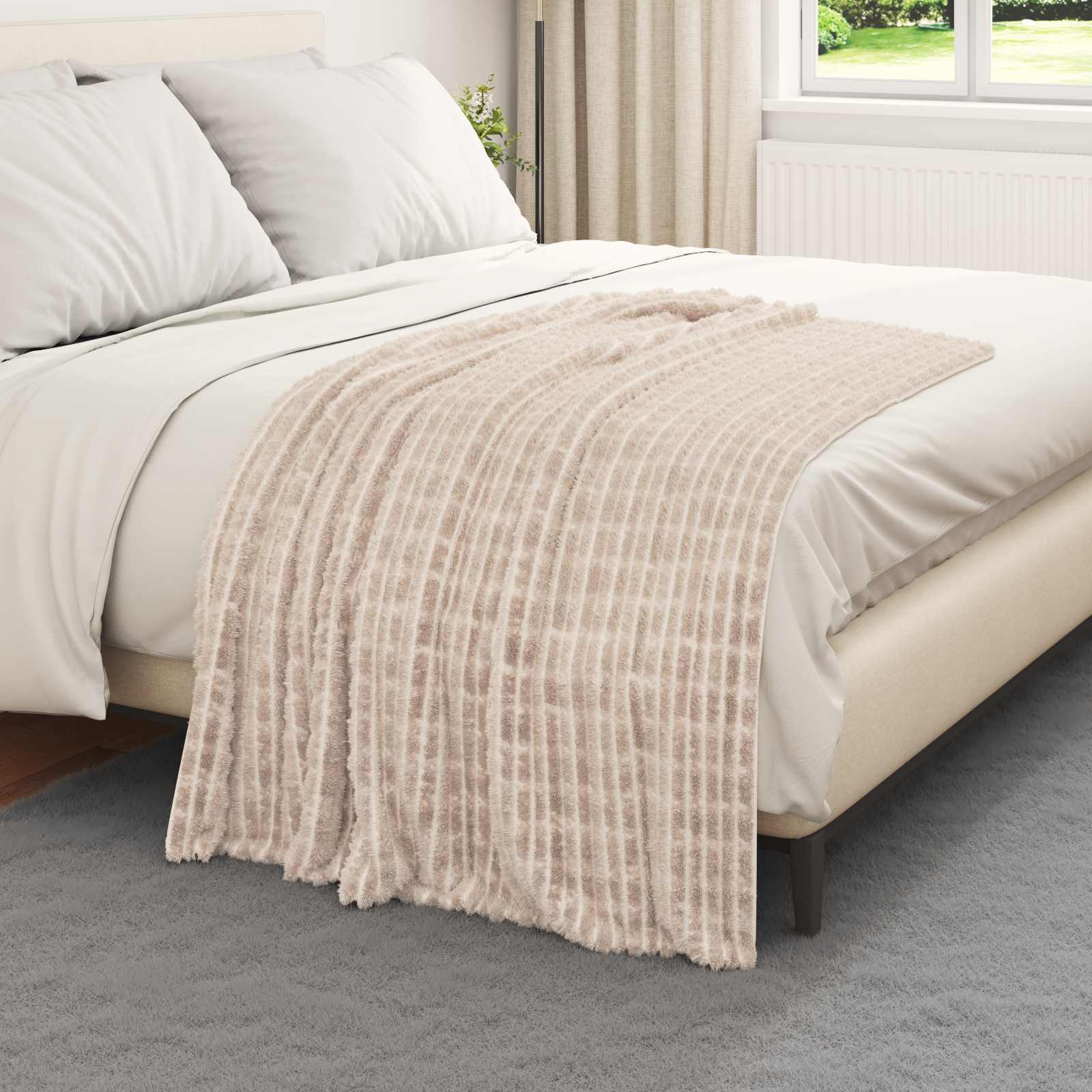 vidaXL Throw Blankets 6 pcs Beige 150 x 130 cm 2.75 kg Fleece 3