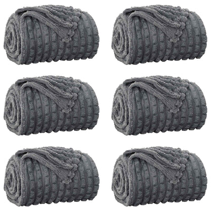 vidaXL Throw Blankets 6 pcs Dark Grey 150 x 130 cm 2.75 kg Fleece 2