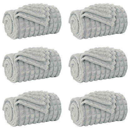 vidaXL Throw Blankets 6 pcs Grey 150 x 130 cm 2.75 kg Fleece 2