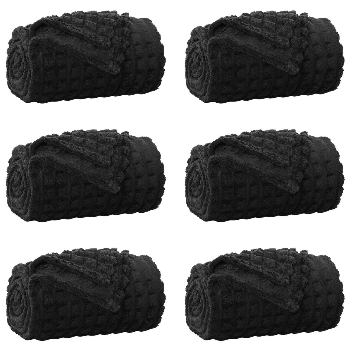 Throw Blankets 150 x 130 cm 2.75 kg Fleece 6 Width 130 cm Black