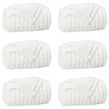vidaXL Throw Blankets 6 pcs White 150 x 130 cm 2.75 kg Fleece 2