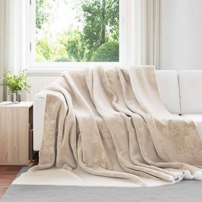 vidaXL Throw Blanket Beige 220 x 240 cm 2.67 kg Fleece 1