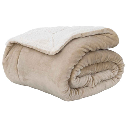 vidaXL Throw Blanket Beige 220 x 240 cm 2.67 kg Fleece 2