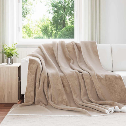 vidaXL Throw Blanket Camel 220 x 240 cm 2.67 kg Fleece 1