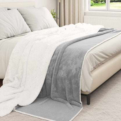vidaXL Throw Blanket Grey 240 x 270 cm 3.17 kg Fleece 3