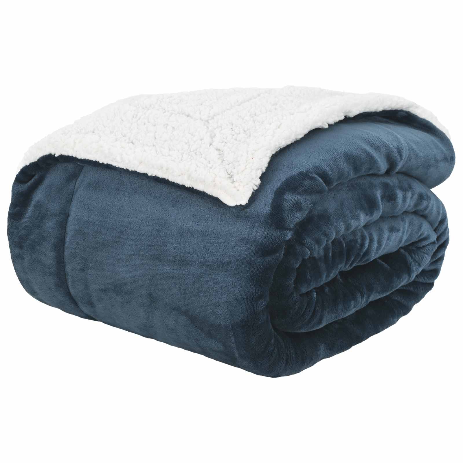 vidaXL Throw Blanket Navy Blue 220 x 240 cm 2.67 kg Fleece 2