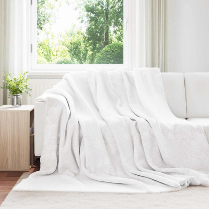 vidaXL Throw Blanket White 220 x 240 cm 2.67 kg Fleece 1