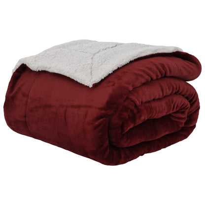 vidaXL Throw Blanket Bordeaux Red 220 x 240 cm 2.67 kg Fleece 2