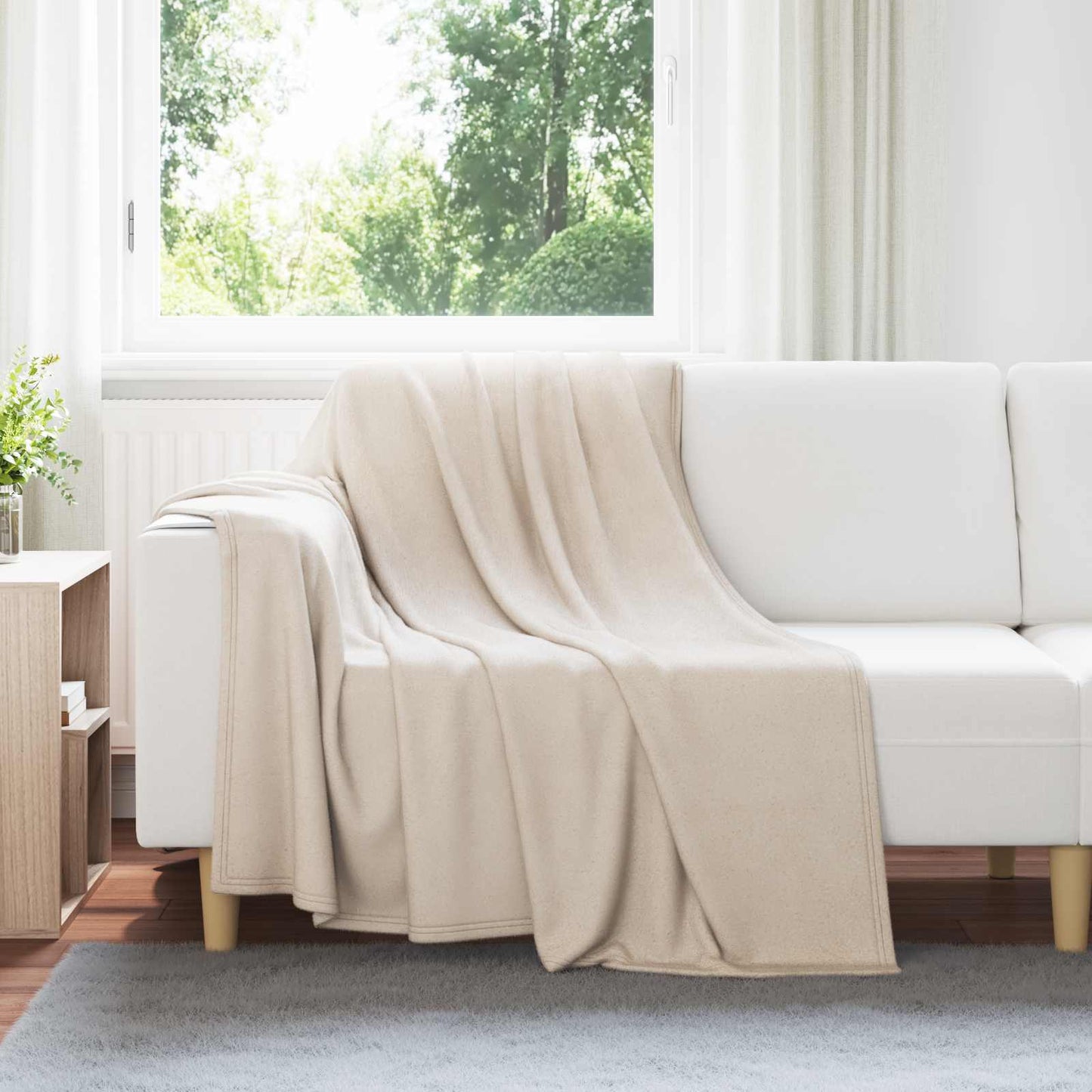 vidaXL Throw Blankets 6 pcs Beige 200 x 150 cm 2.61 kg Fleece 1