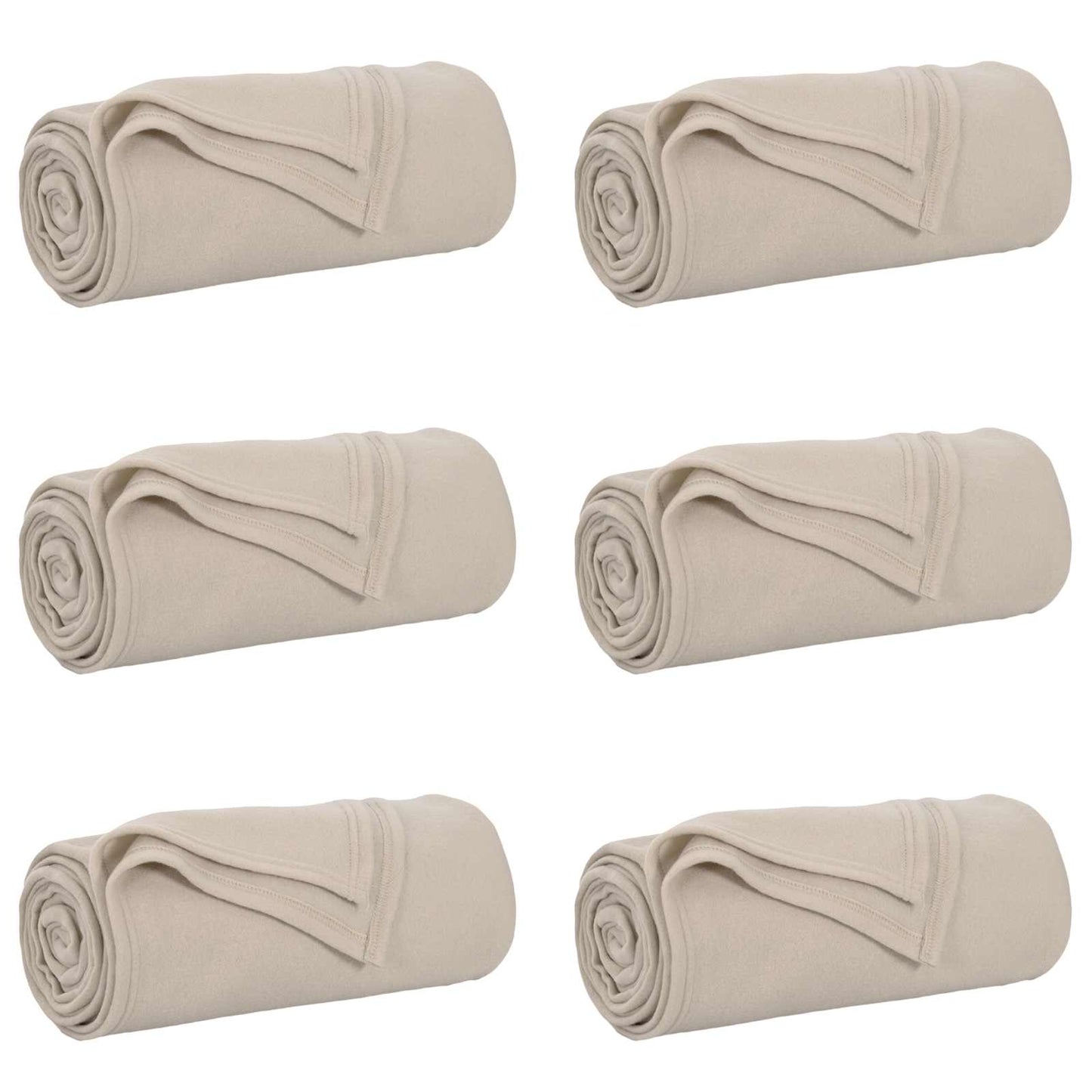 vidaXL Throw Blankets 6 pcs Beige 200 x 150 cm 2.61 kg Fleece 2
