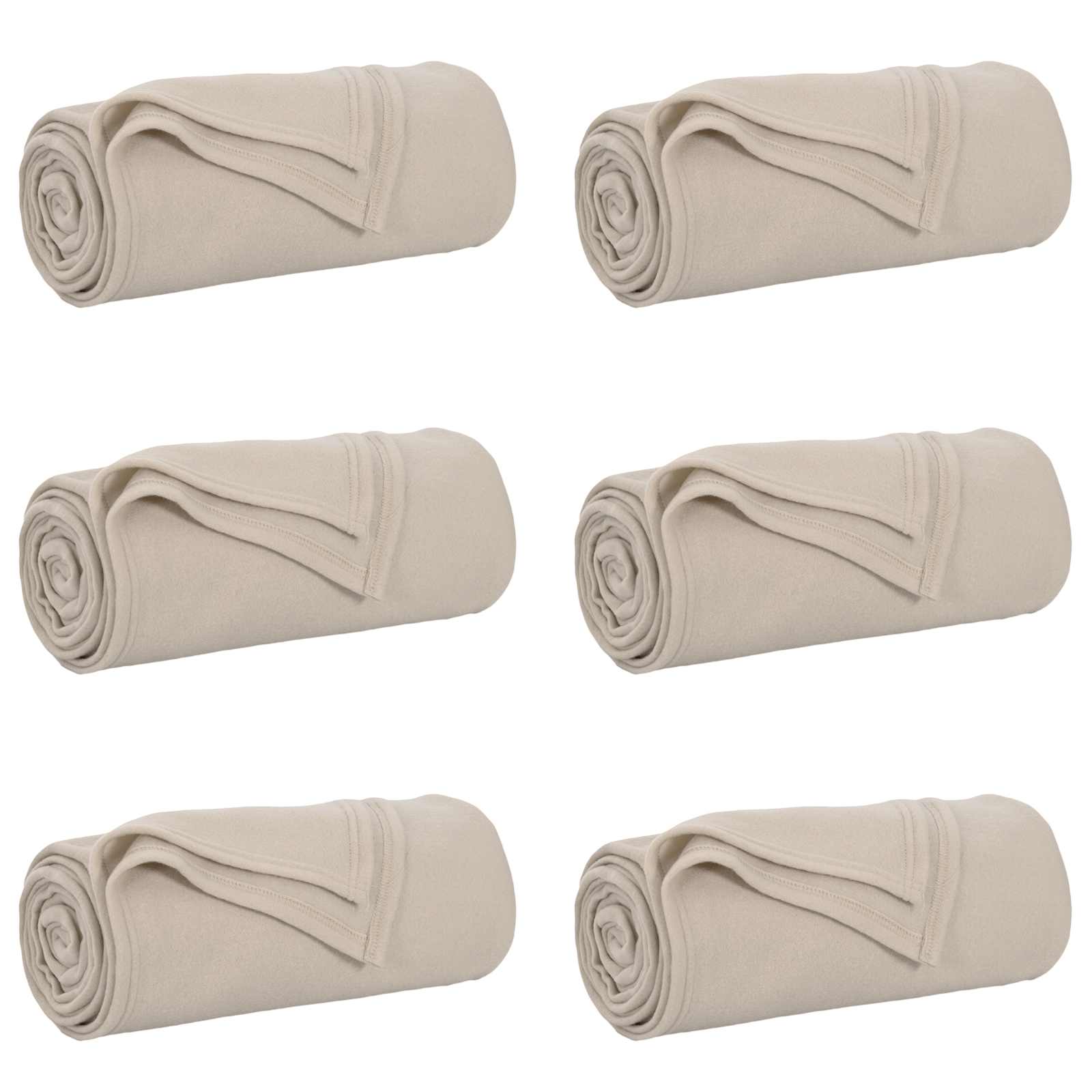 vidaXL Throw Blankets 6 pcs Beige 200 x 150 cm 2.61 kg Fleece 2