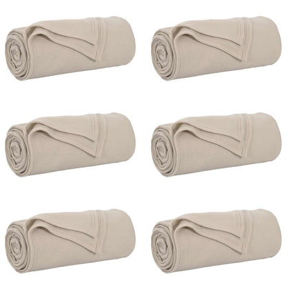 vidaXL Throw Blankets 6 pcs Beige 200 x 150 cm 2.61 kg Fleece 2