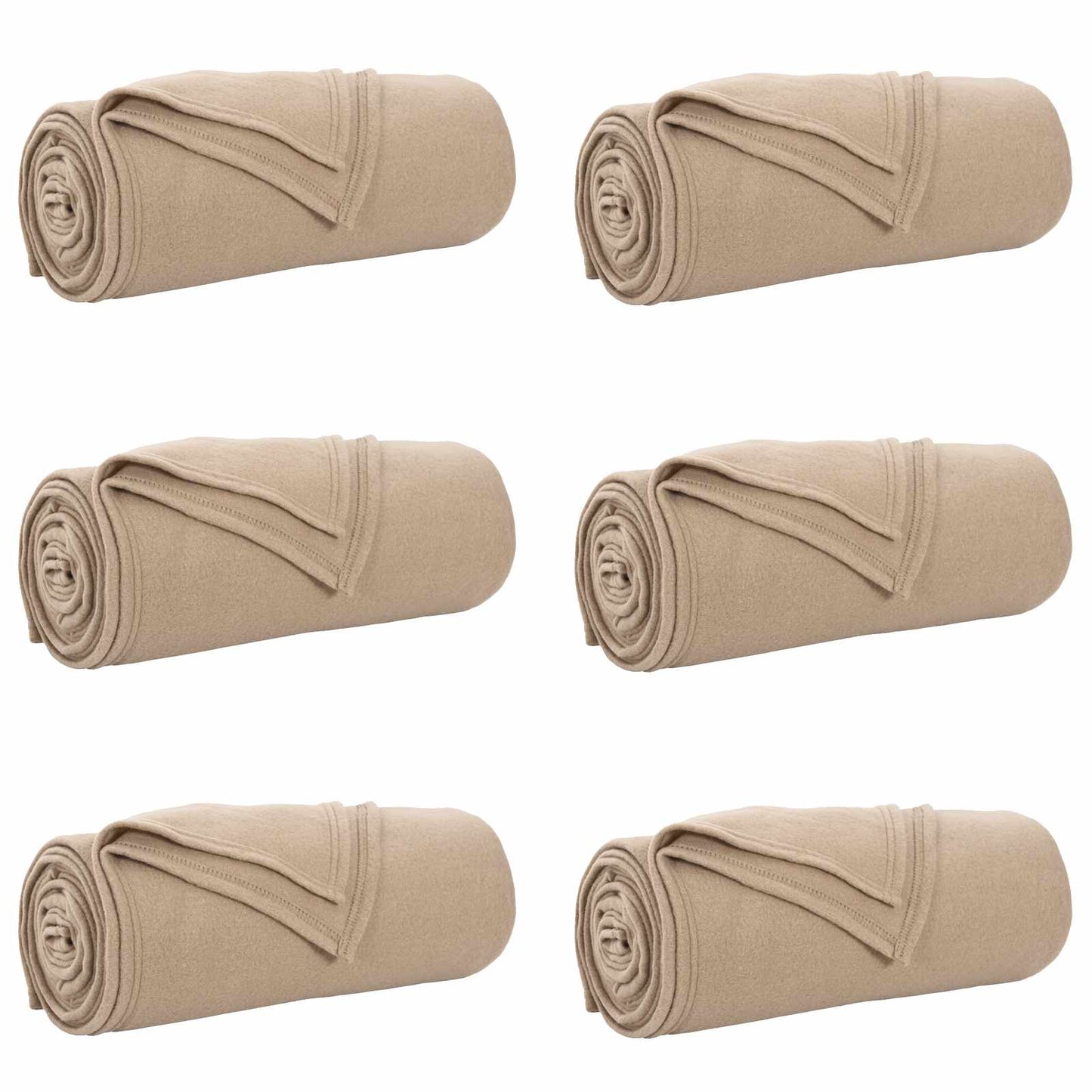 vidaXL Throw Blankets 6 pcs Camel 200 x 150 cm 2.61 kg Fleece 2