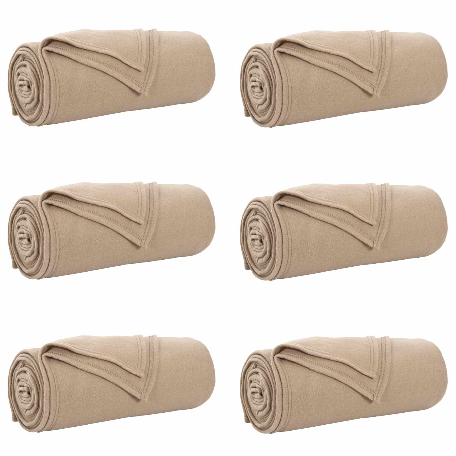 vidaXL Throw Blankets 6 pcs Camel 200 x 150 cm 2.61 kg Fleece 2